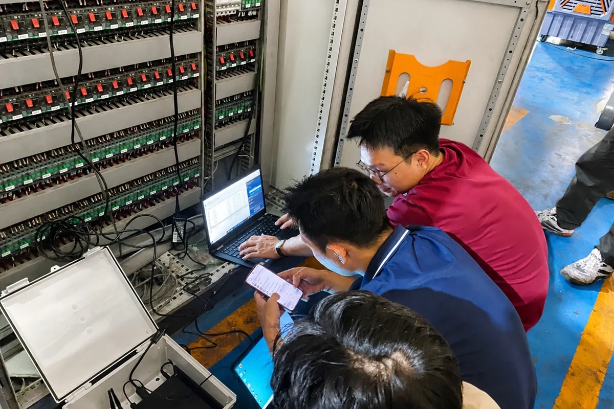 Đội ngũ ControlMES kết nối dữ liệu từ tủ điện của máy